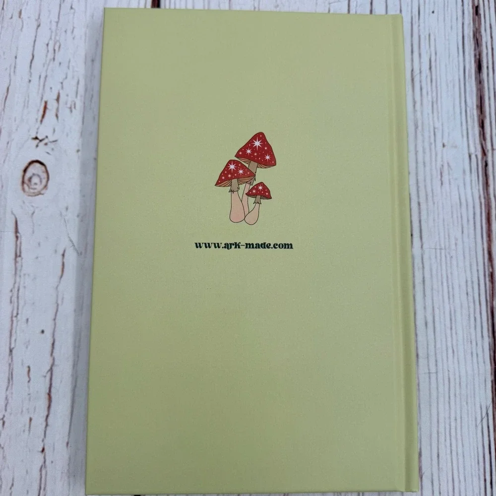 Celestial Mushroom Hardcover Journal Sage Green Lined 50 Page Moon Star